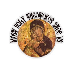 Santissima Theotokos Salvaci / Fede ortodossa / Idea regalo cristiana / Adesivi Kiss-Cut