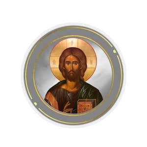 Adesivo Gesù Cristo / Fede ortodossa / Idea regalo / Regalo cristiano / Adesivi taglio bacio