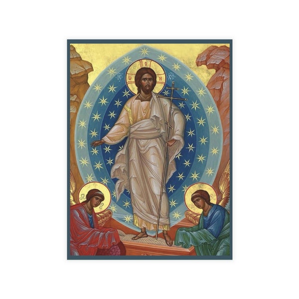 Resurrection With Hymn Card Bundles | Orthodox Faith | Pascha Feast | Resurrection Icon | Christian Easter Card | Christian Gift Idea