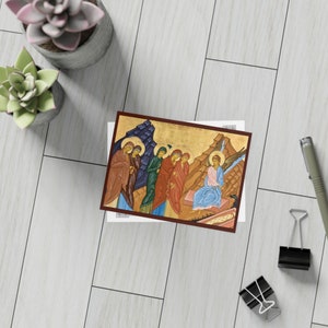 Myrrh Bearing Damen Mit Apolytikion und Kotakion Karte 3 | Orthodoxe | Pascha | Auferstehung Ikone | Christliche Osterkarte | Geschenk