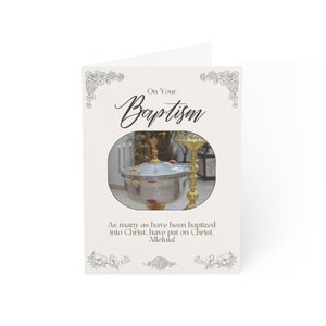 En su bautismo tarjetas de felicitación en blanco / fe ortodoxa / santo bautismo / sacramento / tarjeta de bautismo cristiano / idea de regalo cristiano / idea de regalo
