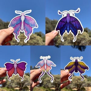 Pride Moth Stickers | Matte Vinyl Stickers