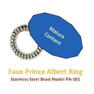 Prince Albert Faux Piercing - Steel Bead Jewellery (Model PA-101)