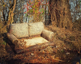 Midwest Landscape Print: Abandoned Couch Photography