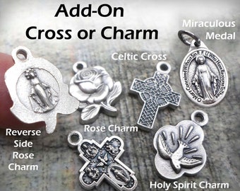 Add On Cross or Charm, Personalize Your Purchase, Italian Made Charms, Celtic Cross, Miraculous Medal