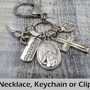 St. Sebastian Keychain: Patron Saint of Swimmers, Strength Amulet