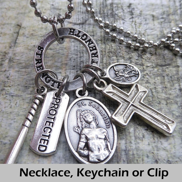 St. Sebastian, Patron Saint of Baseball, Strength based Lucky Charm Amulet, Patron Saint Confirmation Gift, Catholic Jewelry