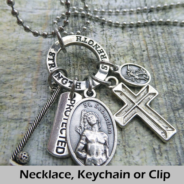 St. Sebastian, Patron Saint of Golf, Strength based Lucky Charm Amulet, Patron Saint Confirmation Gift, Catholic Jewelry