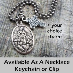 Collar, llavero o clip de Jesús el Buen Pastor