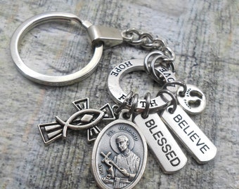 St Gerard Lucky Charm, "The Mothers' Saint" with Our Lady of Perpetual Help on Reverse Side, Necklace, Keychain or Clip,