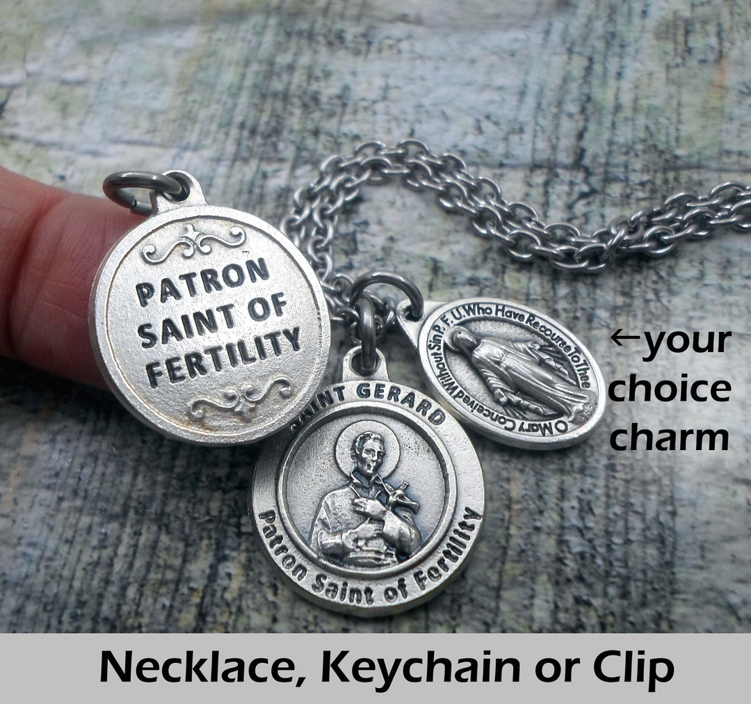 St. Gerard, Patron Saint of Fertility, Charm Necklace, Keychain or Clip