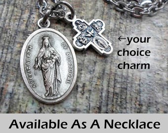 St Elizabeth of Portugal Patron Saint of Widows, Brides, and Victims, Necklace, Keychain or Clip