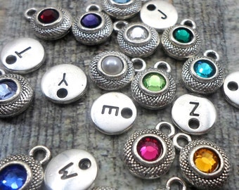 Add On Birthstone Crystal Drop and Initial Charm, Personalize Your Purchase