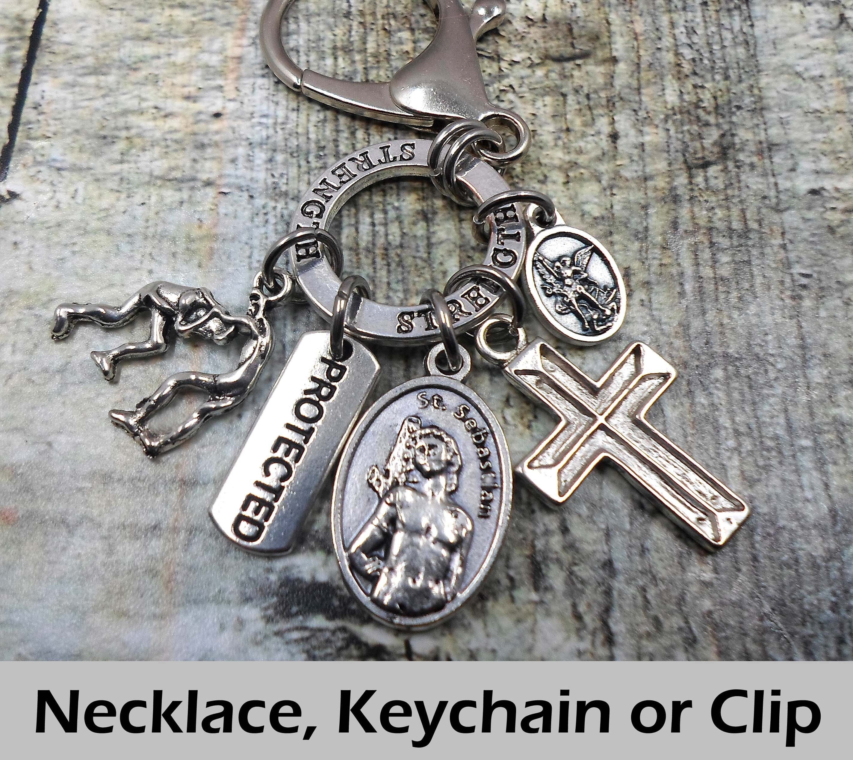 St. Sebastian, Patron Saint of Wrestling, Strength based Lucky Charm Amulet, Patron Saint Confirmation Gift, Catholic Jewelry