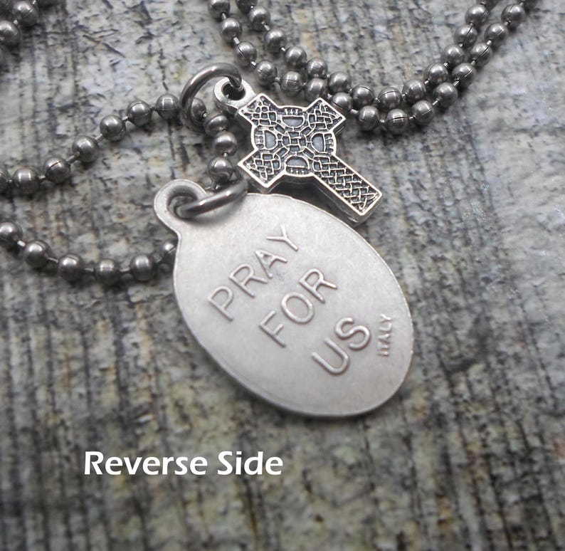 St. Bernard Patron Saint of Mountain Climbers, Skiers, and Hikers, Necklace, Keychain or Clip immagine 2