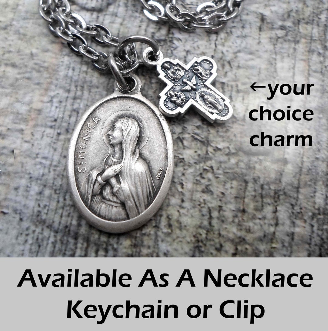 St. Monica Necklace, Keychain or Clip, Patron Saint of Married Women
