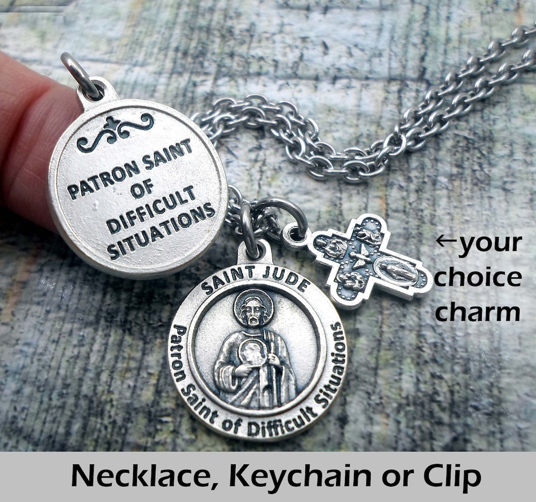 St. Jude, Patron Saint of Difficult Situations, Necklace, Keychain or ...