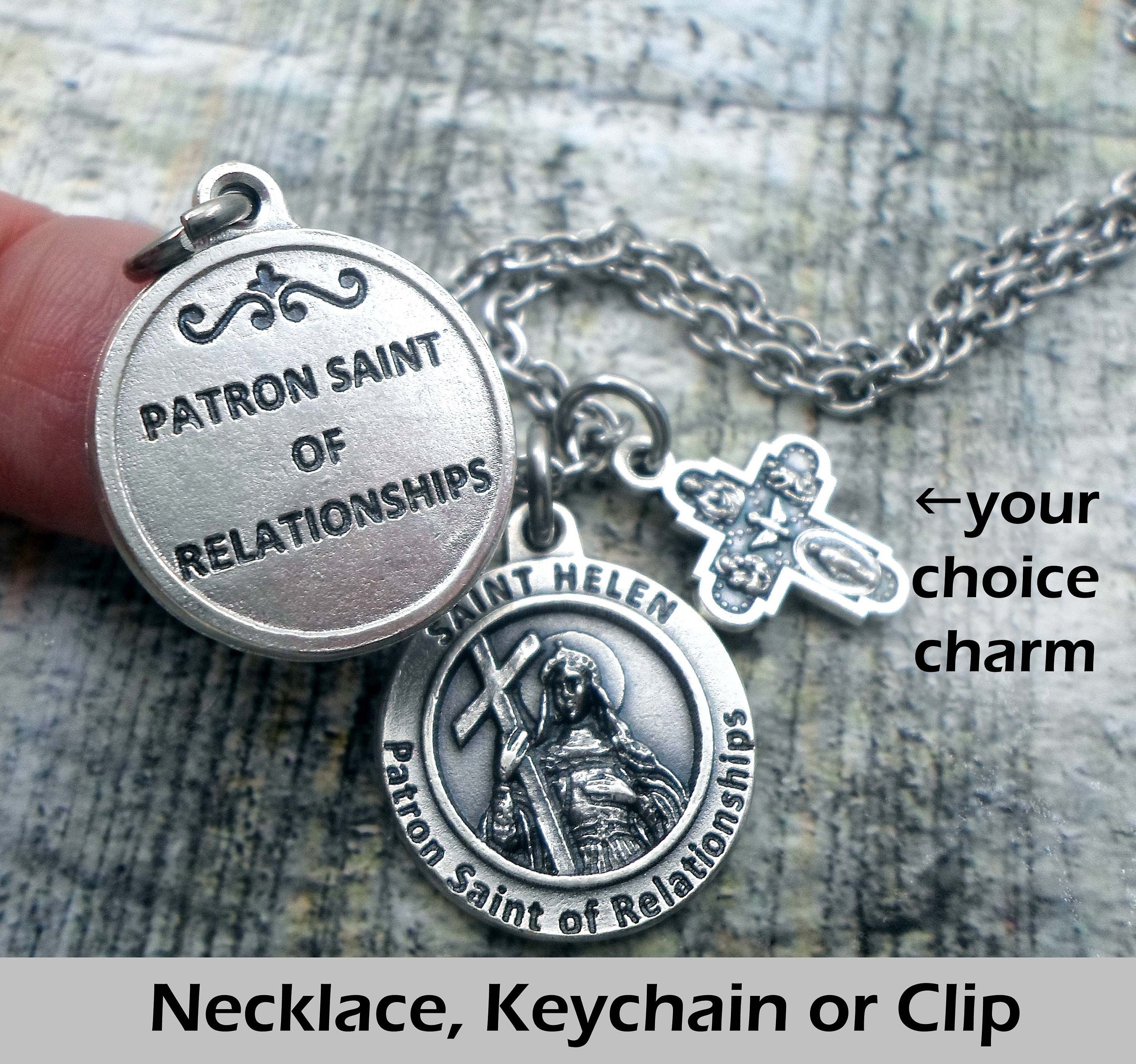St. Helen Patron Saint of Relationships Charm Necklace Etsy