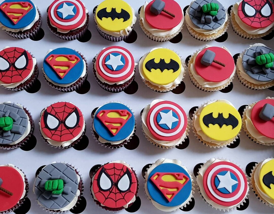 Edible Superhero Cupcake Topper Etsy