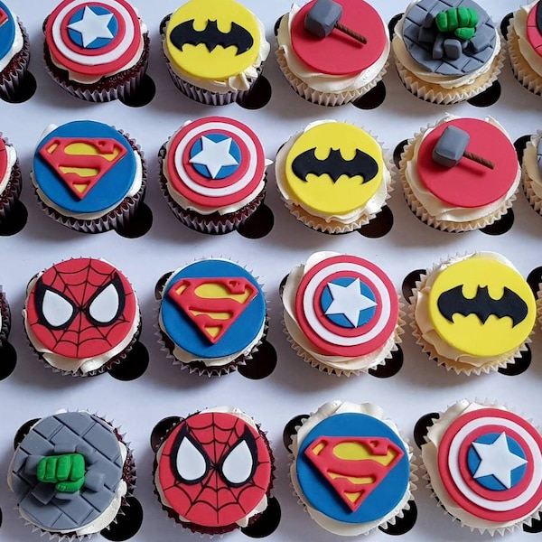 Superhero Cupcake Toppers Etsy UK