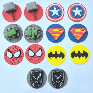 Edible Superhero Cupcake Topper including Black Panther
