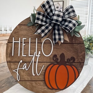 Fall Front Door Decor, Fall Door Hanger, Fall Wreath, Pumpkin Door Hanger