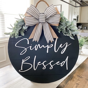 Front Door Decor, Simply Blessed, Shiplap Style, 3D lettering, Shiplap Style, Laser Cut Lettering, House Warming Gift