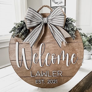 Front Door Decor, Front Door Wreath, 3D Lettering, Personalized Door Hanger, Family Name Door Hanger, Bridal Shower Gift