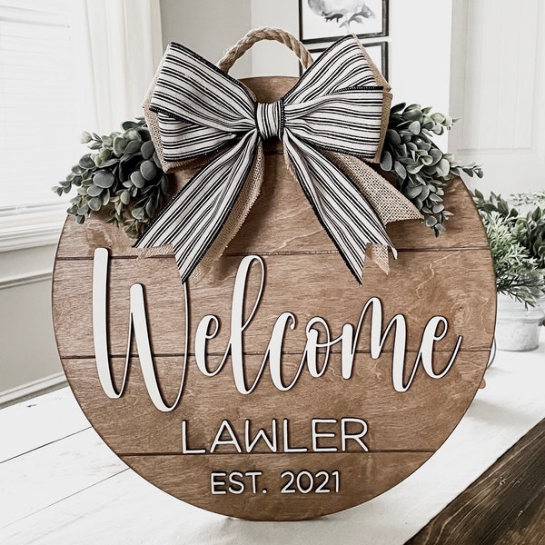 Front Door Decor, Front Door Wreath, 3D Lettering, Personalized Door Hanger, Family Name Door Hanger, Bridal Shower Gift