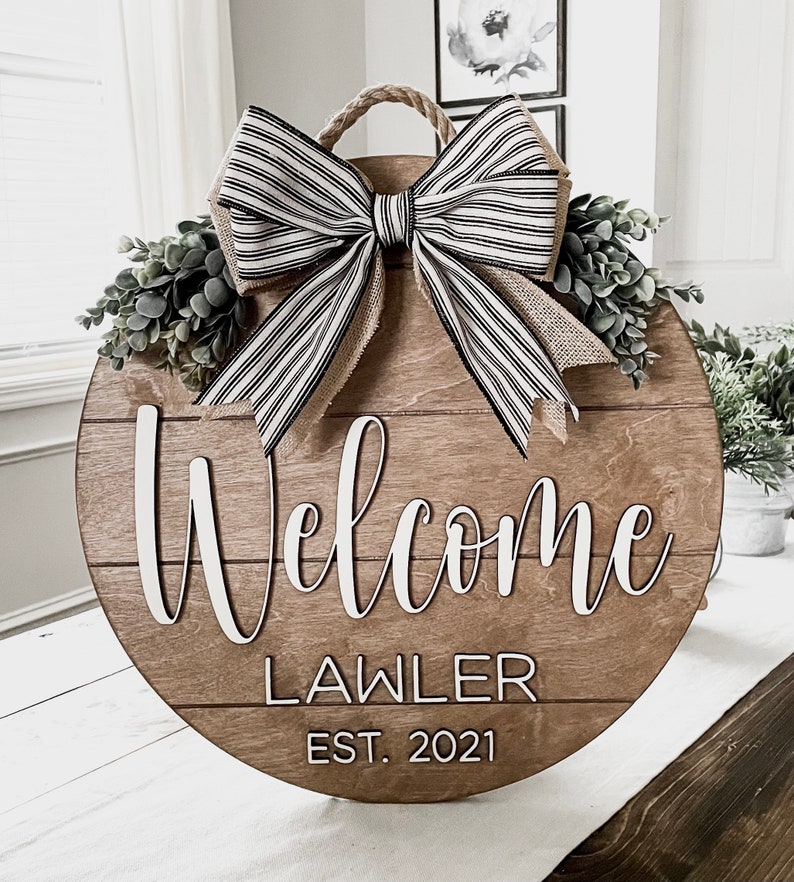 Front Door Decor Front Door Wreath 3D Lettering