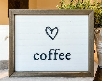 Coffee Bar Decor, 3D Lettering, Coffee Bar Sign, Kitchen Decor