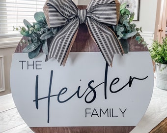 Front Door Decor, Front Door Wreath, Personalized Door Hanger, Last Name Door Hanger, Housewarming Gift