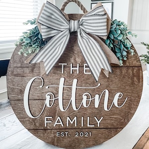 Front Door Decor, Front Door Wreath, 3D Lettering, Personalized Door Hanger, Family Name Door Hanger, Bridal Shower Gift