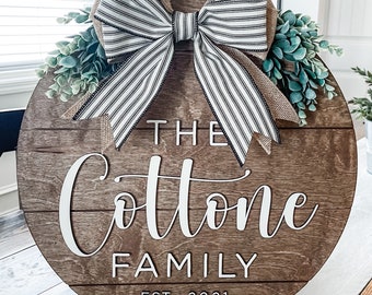 Front Door Decor, Front Door Wreath, 3D Lettering, Personalized Door Hanger, Family Name Door Hanger, Bridal Shower Gift