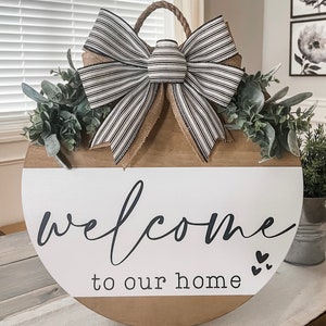 Front Door Decor, Welcome to our Home, Front Door Wreath, Housewarming Gift