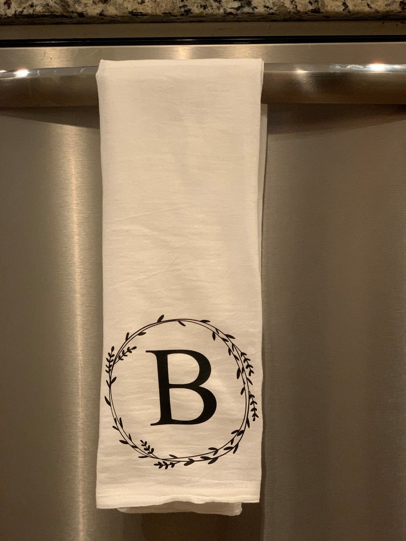 Personalized Dish Towel, Initial Dish Towel, Personalized Tea Towel, Kitchen Decor, Wedding Gift, Hostess Gift image 5