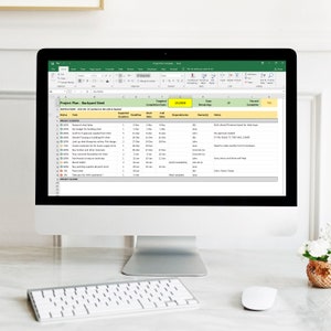 シンプルなプロジェクト計画テンプレート、Excel スプレッドシート、即時ダウンロード、計画ツール、デジタル プランナー、キャンペーン管理、マーケティング プロジェクト