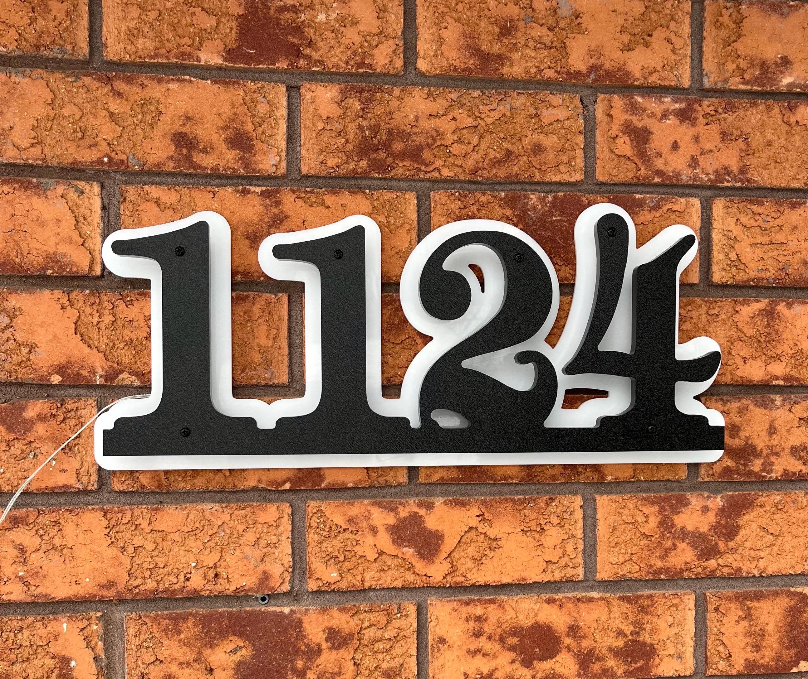 Solar Powered Address Light Outdoor Solar Power LED Number Sign Light ...