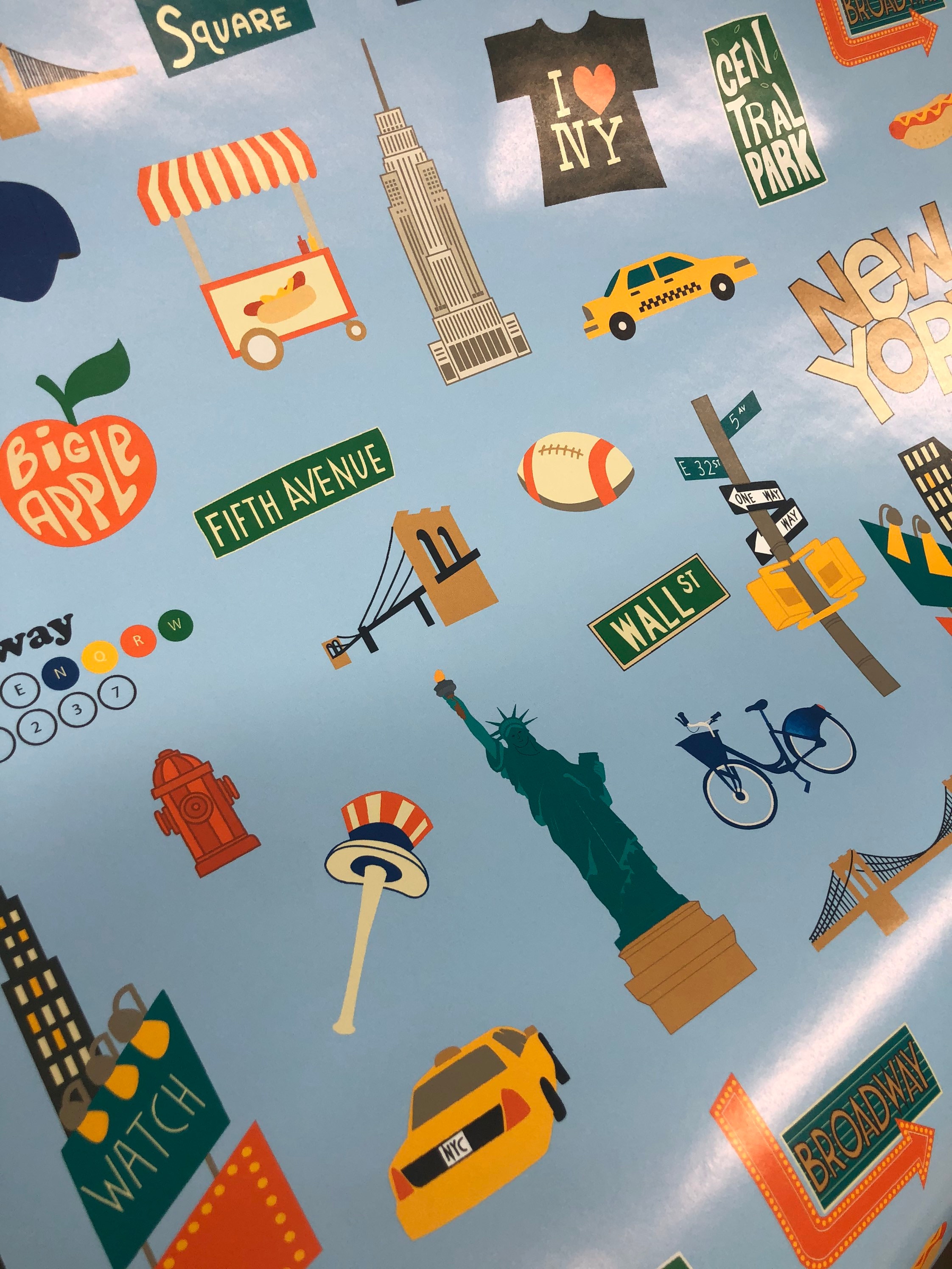New York City Nyc Theme Gift Wrap Wrapping Paper - Etsy