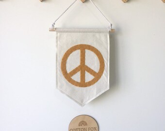 Peace Sign Banner, Boys Bedroom Decor, Girls Bedroom Decor, Saying Banner, Boho Kids Bedroom Decor