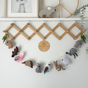 Australische Tier Filzgirlande, Koala, Wattle, Eukalyptusblätter, Aussie Tiere, Koala Bunting, Australiana,