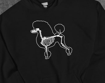 White Poodle Skeleton Unisex T-Shirt, Women's Shirt, Sweatshirt, Hoodie