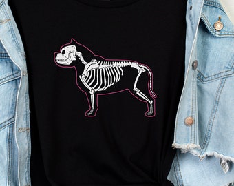 American Bully Skeleton Outline T-Shirt, Women's Shirt, Sweatshirt, Hoodie