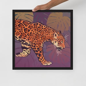 Jaguar Monstera Framed photo paper poster