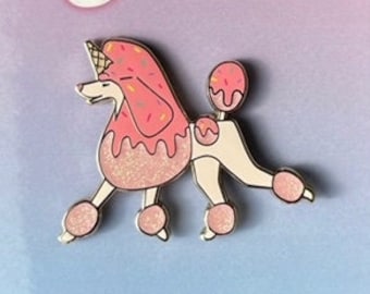 Poodle Ice Cream Enamel Pin, Poodle Enamel Pin, Funny Enamel Pin