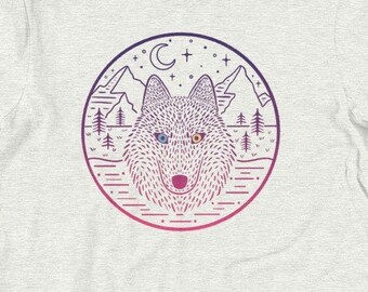Sudadera unisex con capucha, camiseta y sudadera Mystic Wolf (colores personalizados)