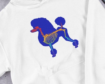 Rainbow Poodle Skeleton Shirt, Poodle Sweatshirt, Poodle Hoodie