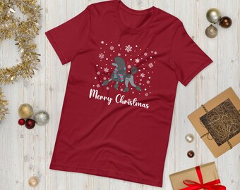 Christmas Poodle Scarf Unisex T-shirt