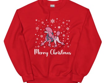 Christmas Poodle Scarf Unisex Sweatshirt
