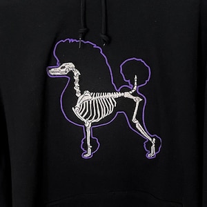 Embroidered Poodle Skeleton - Glow-in-the-Dark Hoodie